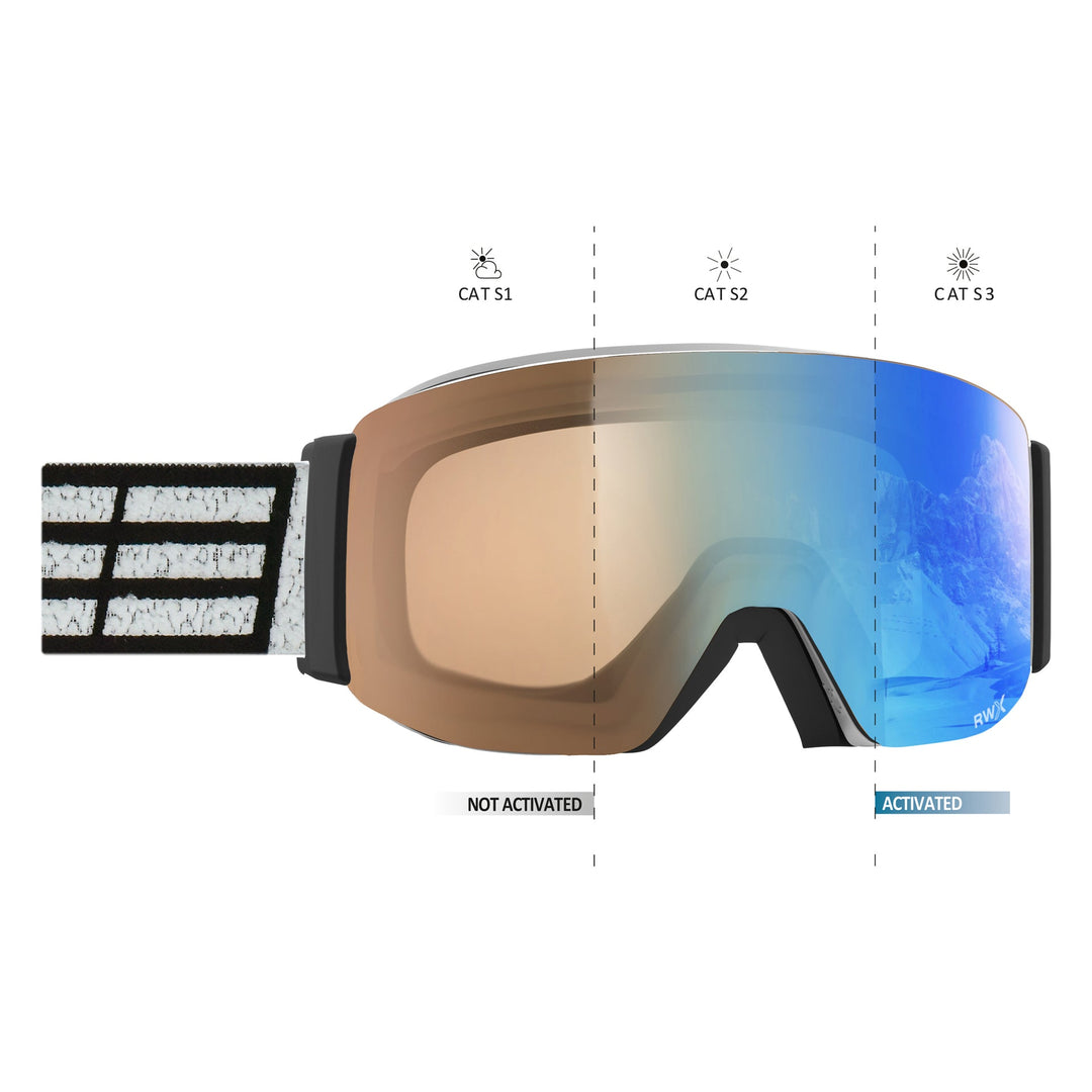 Salice 102 DARWX Double Antifog Mirror Light Adaptive White-Black Adult Goggle