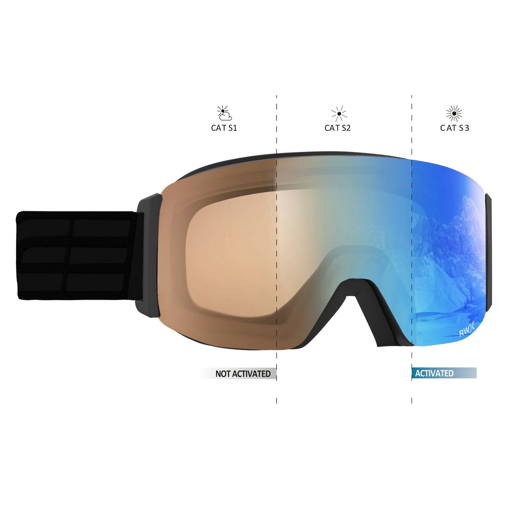 ski goggles s1 s2 s3 Salice 105 DARWX Double Antifog Mirror Light Adaptive Black Adult Goggle Color:Royal (Fuchsia 22%) OX-ON | EN 388 Item_WA-1539